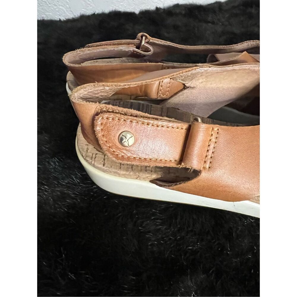 Pikolinos Mahon Wedge Sandals 39 8.5 Leather Crisscross Open Toe Sandals - Picture 7 of 7